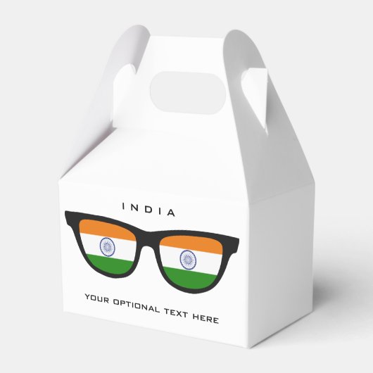 Indian Shades aangepaste tekst & kleur gunst vak Bedankdoosjes (Voorkant Zijde)