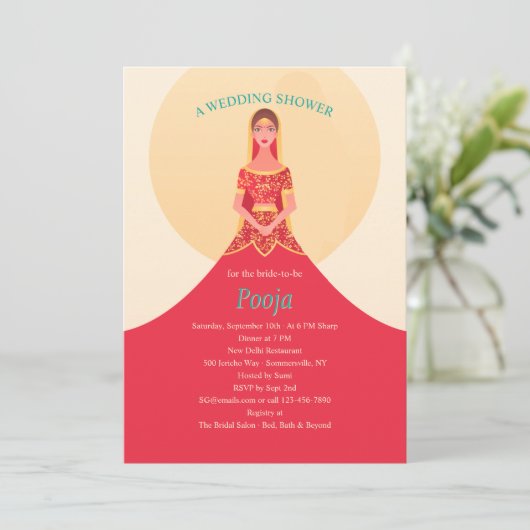 Indian Shower Uitnodiging (Staand voorkant)