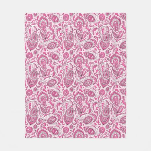 Indian style paisley floral seamless pattern fleece deken (Voorkant)