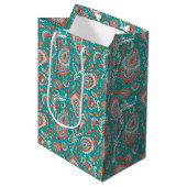 Indian style paisley floral seamless pattern medium cadeauzakje (Voorkant Gekanteld)
