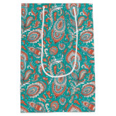 Indian style paisley floral seamless pattern medium cadeauzakje (Achterkant)