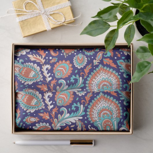 Indian style paisley floral seamless pattern tissuepapier (Geschenk)