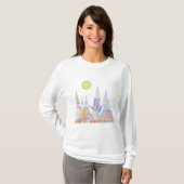 "Indian Summer Mountains" Langarmshirt T-shirt (Voorkant volledig)