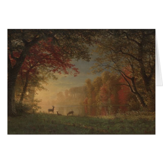 Indian Sunset Deer bij een meer (Voorkant Horizontaal)