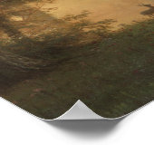 Indian Sunset Deer bij een meer Poster (Hoek)