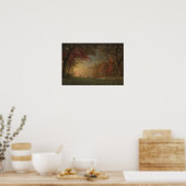 Indian Sunset Deer bij een meer Poster (Keuken)