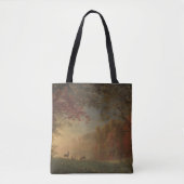 Indian Sunset Deer bij een meer Tote Bag (Voorkant)