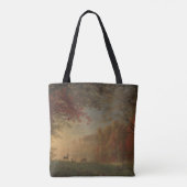 Indian Sunset Deer bij een meer Tote Bag (Achterkant)