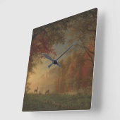 Indian Sunset Deer bij een meer Vierkante Klok (Hoek)