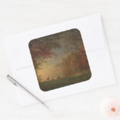 Indian Sunset Deer bij een meer Vierkante Sticker (Envelop)