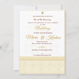 Indian Temple Wedding Invitation  Kaart