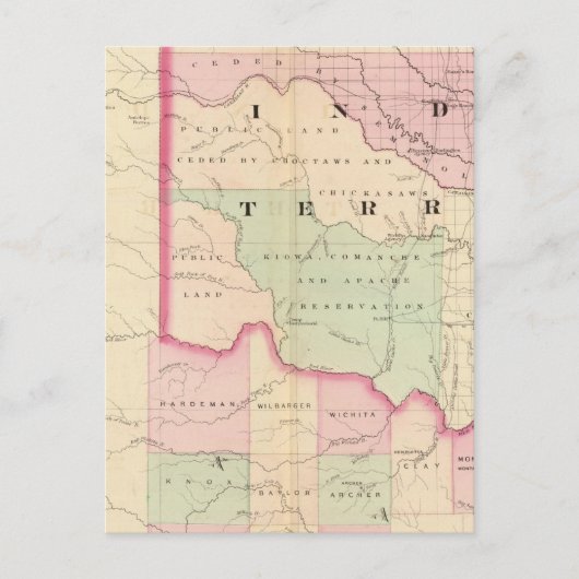 Indian Terr, Texas NW-deel Briefkaart (Voorkant)
