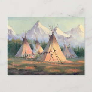INDIAN TIPI CAMP door SHARON SHARPE Briefkaart