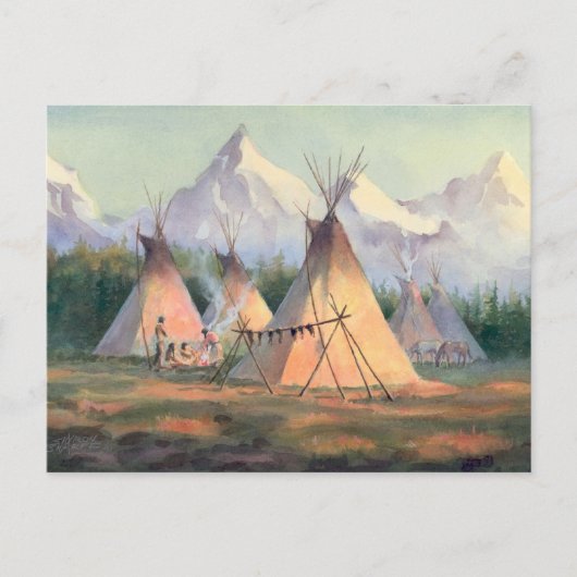 INDIAN TIPI CAMP door SHARON SHARPE Briefkaart (Voorkant)