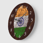 Indian touch fingerprint flag grote klok (Hoek)