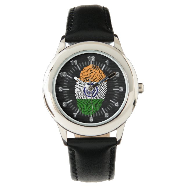 Indian touch fingerprint flag horloge (Voorkant)