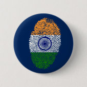 Indian touch fingerprint flag ronde button 5,7 cm (Voorkant)
