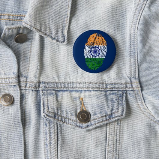 Indian touch fingerprint flag ronde button 5,7 cm (In situ)