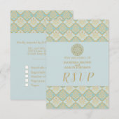INDIAN TURQUOISE - RSVP-Kaart met bruiloft RSVP Kaartje (Voorkant / Achterkant)