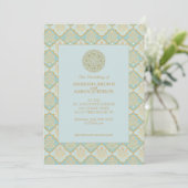 Indian Turquoise - Wedding Invite Kaart (Staand voorkant)