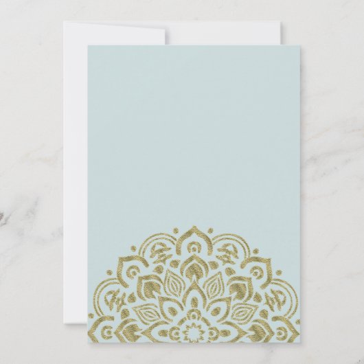 Indian Turquoise - Wedding Invite Kaart (Achterkant)