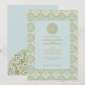 Indian Turquoise - Wedding Invite Kaart (Voorkant / Achterkant)