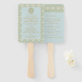 Indian Turquoise - Wedding Programme Fan Handwaaier