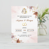 Indian Verloving Invitation Kaart (Staand voorkant)