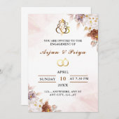 Indian Verloving Invitation Kaart (Voorkant / Achterkant)