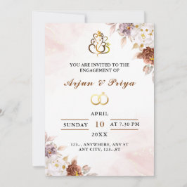 Indian Verloving Invitation Kaart