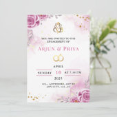 Indian Verloving Invitation Kaart, bewerkbaar Kaart (Staand voorkant)