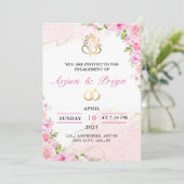 Indian Verloving Invitation Kaart, Sagai Kaart (Staand voorkant)