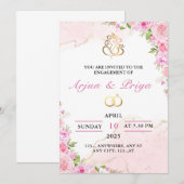 Indian Verloving Invitation Kaart, Sagai Kaart (Voorkant / Achterkant)