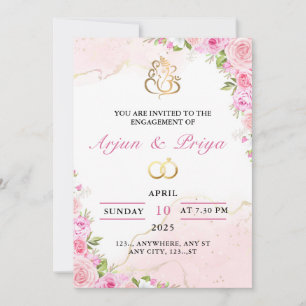 Indian Verloving Invitation Kaart, Sagai Kaart