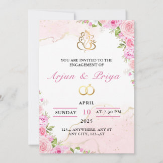 Indian Verloving Invitation Kaart, Sagai Kaart