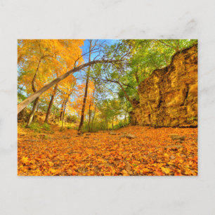 Indian Village Canyon in de herfst, Columbus, Ohio Briefkaart