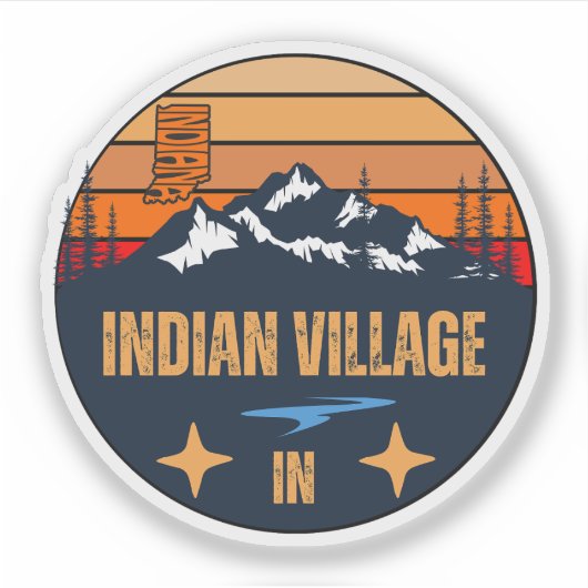 Indian Village, Indiana Sticker (Voorkant)