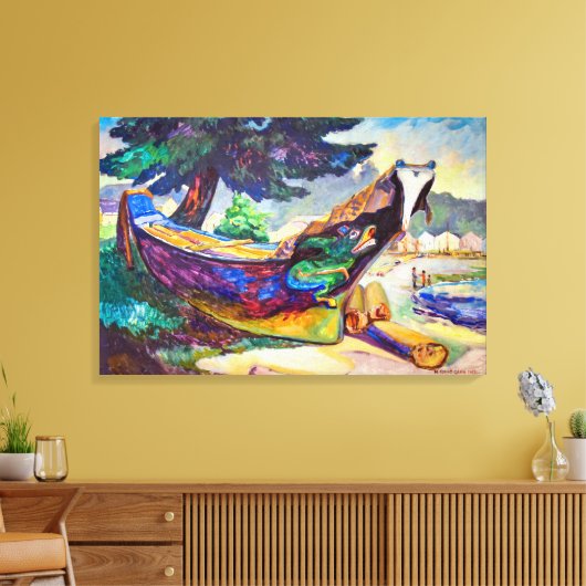 Indian War Canoe | Emily Carr | Canvas Afdruk (Insitu (Woonkamer))