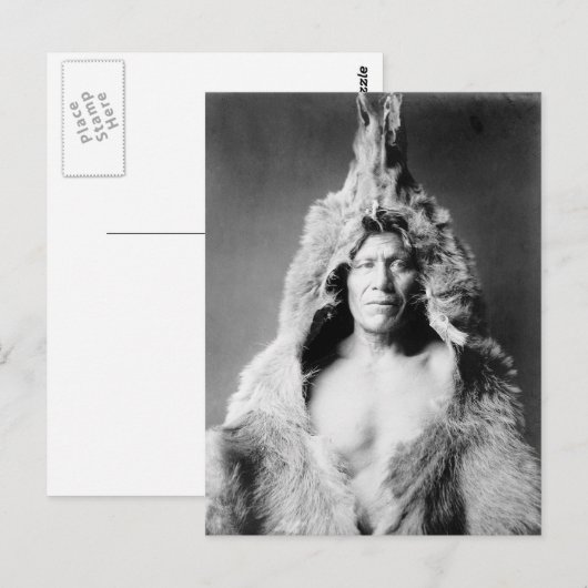 Indian Wearing Bearskin, 1908 Briefkaart (Voorkant / Achterkant)