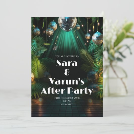 Indian Wedding After Party nodigt uit tot digitale Kaart (Staand voorkant)