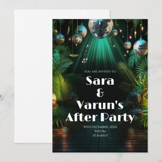 Indian Wedding After Party nodigt uit tot digitale Kaart (Voorkant / Achterkant)