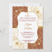 Indian wedding ethnic luxury Hindu invitation Kaart (Voorkant)