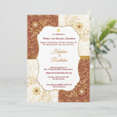 Indian wedding ethnic luxury Hindu invitation Kaart (Staand voorkant)