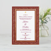 Indian wedding ethnic luxury Hindu invitation Kaart (Staand voorkant)