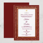 Indian wedding ethnic luxury Hindu invitation Kaart (Voorkant / Achterkant)