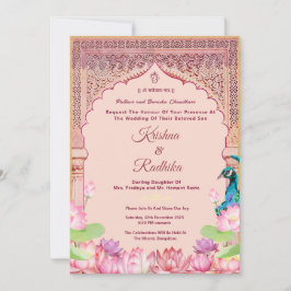 Indian wedding ethnic luxury invitation kaart
