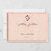 Indian wedding ethnic luxury invitation kaart (Achterkant)