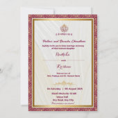 Indian wedding Ganesha hindu invitation Kaart (Achterkant)