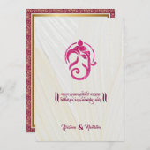 Indian wedding Ganesha hindu invitation Kaart (Voorkant / Achterkant)