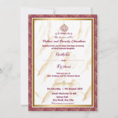 Indian wedding Ganesha hindu invitation Kaart (Achterkant)